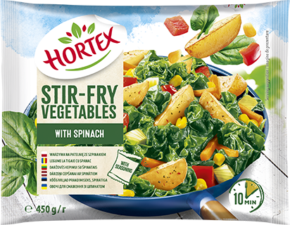 Stir-fry vegetables with spinach 450g